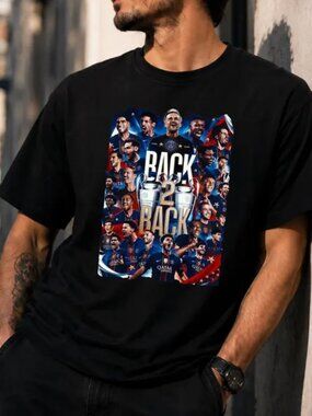 PSG Back-2-Back Champions League Winner Shirt 2025 2026,Paris Soccer Fan T-Shirt